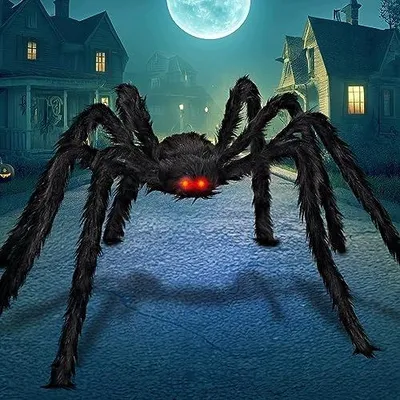 Zdjęcie produktu dla Pająk włochaty halloween 2M LED oczy dekoracja na imprezę
