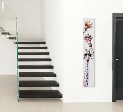 Produktbild von ArtUniverse Leinwandbild Lustige Giraffen 25 x 150 cm