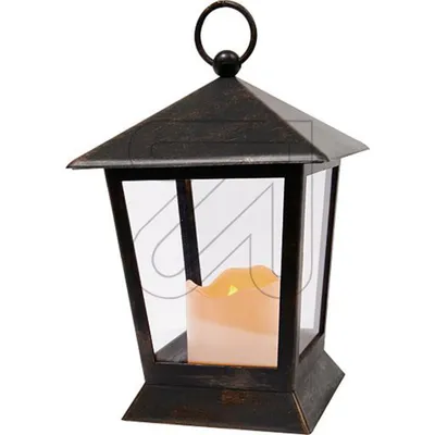 Produktbild von LED Laterne schwarz antik 12x12x17cm