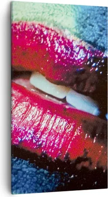 Produktbild von Bild auf Leinwand - Leinwandbild - Lippen Gesicht Frau - 45x80cm - Wand Bild - Wanddeko - Wandbilder - Leinwanddruck - Bilder - Kunstdruck - Wanddekoration - Leinwand bilder - Wandkunst - PA45x80-0231