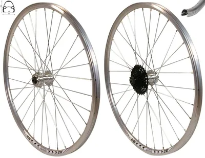 Produktbild von REDONDO 28 Zoll Laufrad Set Vorderrad Hinterrad Disc Felge Silber + 8 fach Kranz