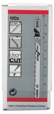 Produktbild von Stichsägeblatt T 101 B Clean for Wood, 100er-Pack