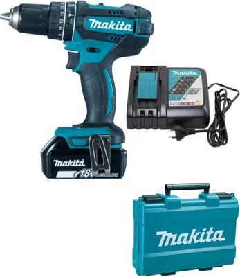 Produktbild von Makita DHP482RF, Handbohrmaschine, Ohne Schlüssel, Schwarz, Türkis, 1,3 cm, 1900 RPM, 3,8 cm