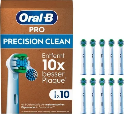 Produktbild von Oral-B Pro Precision Clean Aufsteckbürsten für elektrische Zahnbürste, 10 Stück, Zahnreinigung, X-Borsten, Original Oral-B Zahnbürstenaufsatz,