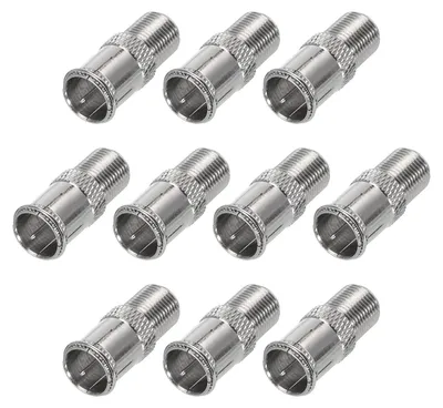 10er-Pack F-Stecker/F-Buchse Koaxialkupplung 75 Ohm