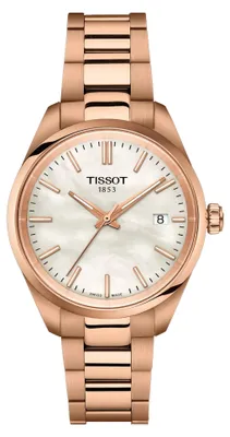 Produktbild von Tissot PR 100 34mm Roségold Weiß Damenuhr