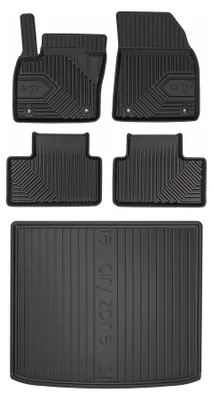 Productafbeelding van Rubberen automatten + kofferbakmat voor Volvo XC40 vanaf 2017 (SUV) – 5-delig, zwart, op maat – Wielganizator