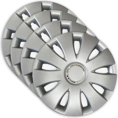 Produktbild von 4x Radkappen Radblenden Radzierblenden 16 Zoll Aura Ring Silber Set Universal