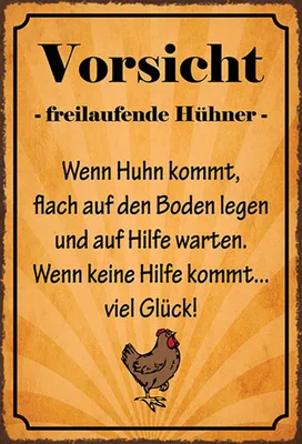 Produktbild von vianmo Holzschild 30x20 cm Vorsicht freilaufende Hühner Warnschild Hinweisschild