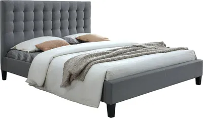Produktbild von Miliboo - Design-Bett gepolstert Stoff Hellgrau 160 x 200 cm DANAE