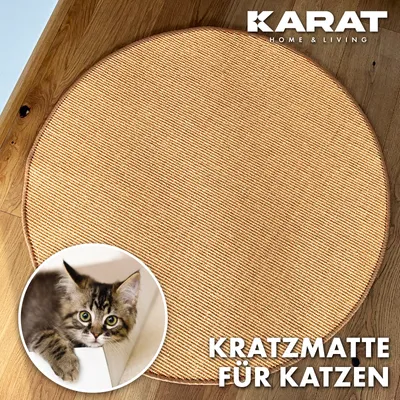 Produktbild von Katzen-Kratzmatte Rund Sisal Kratzteppich für Krallenpflege Natur 50 cm Durchmesser