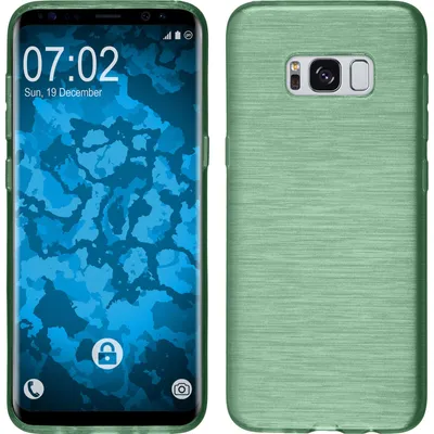 Produktbild von PhoneNatic Case kompatibel mit Samsung Galaxy S8 - pastellgrün Silikon Hülle brushed + flexible Folie