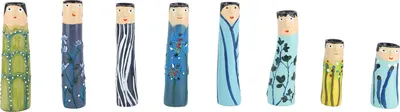 Imagen del producto de Florero pintado con motivos familiares, florero pintado a mano con motivos familiares, florero con diseño facial, florero con personajes adorables, set de decoración para floreros, florero decorativo con motivos familiares