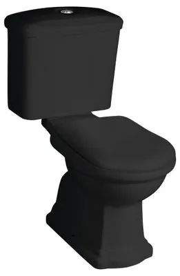 Produktbild von Kerasan RETRO Kombi-WC, Abgang waagerecht, schwarz-Chrom