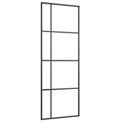 Obrázok produktu pre vidaXL Posuvné dvere ESG sklo a hliník matné 90x205 cm čierne