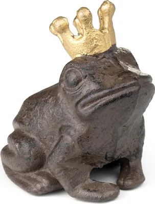 Zdjęcie produktu dla Moritz figurka dekoracyjna żaba ogrodowa żaba król korona bajka klucz kryjówka na zewnątrz żeliwna dekoracja ogrodowa dekoracja odporna na warunki atmosferyczne