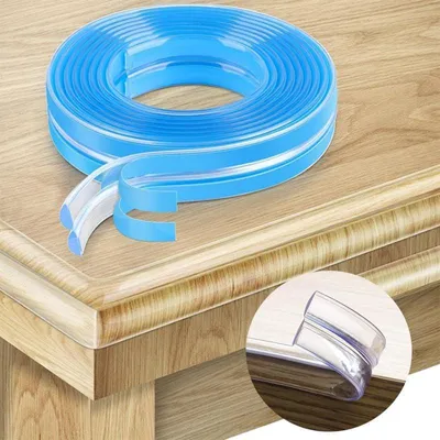 Produktbild von 2 Stück Kantenschutz Baby, Kantenschutz Selbstklebend, Transparent Silikon Kinder Tischkantenschutz, für Tischplatten, Schränke, Eckenschutz Wand