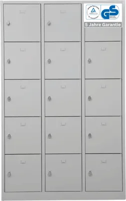 Produktbild von Schließfachschrank Falcon | Large | HxBxT 190x119x45 cm | Vorhängeschloss | Grau