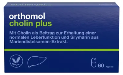 Produktbild von Orthomol Cholin Plus - zur Erhaltung einer normalen Leberfunktion - mit Silymarin aus Mariendistel-Extrakt, 30 St. Tagesportionen