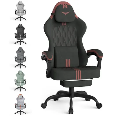 Produktbild von Arvioo Gaming Stuhl, Gaming Chair mit Massagefunktion Kopfstütze, Gamer Stuhl Atmungsaktiver Webstoff, Gaming Sessel Verstellbare Rückenlehne 90-135°, KI-generiertes Bild