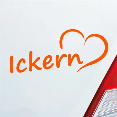 Produktbild von Auto Aufkleber Ickern 18x8 cm Orange Sticker Heckscheibenaufkleber