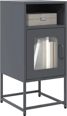 Produktbild von vidaXL Nachttisch Anthrazit 36x39x78 cm Kaltgewalzter Stahl