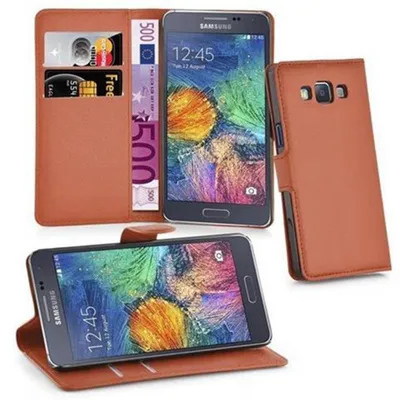 Produktbild von Cadorabo Hülle für Samsung Galaxy A7 2015 Schutz Hülle in Braun Handyhülle Etui Case Cover Magnetverschluss