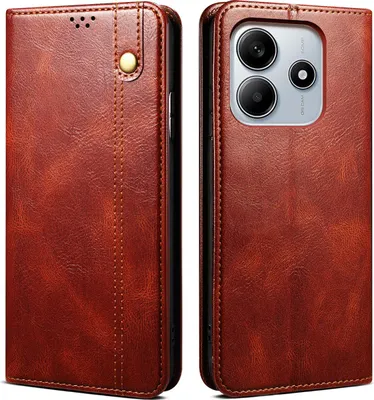 Image de Etui pour Xiaomi Redmi Note 14 4G étui en cuir avec fonction stand rouge