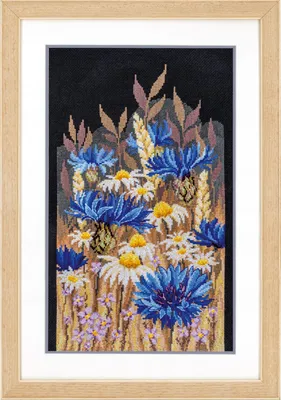 Produktbild von Vervaco Kreuzstich Stickpackung "Kornblumen", Zählmuster, 23x42cm