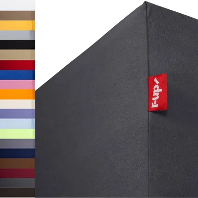 Produktbild von r-up Passt Spannbettlaken 180x200-200x220 bis 35cm Höhe anthrazitgrau 100% Baumwolle 130g/m²