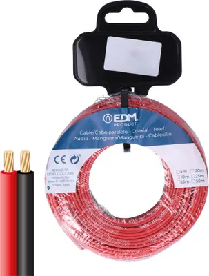 Immagine prodotto di Cavo bobina parallelo 2 x 1,50 mm rosso / nero 50 m (audio)