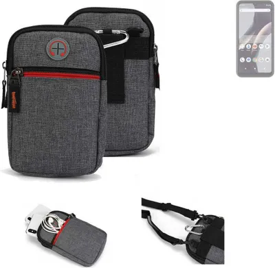Produktbild von K-S-Trade Holster Gürteltasche kompatibel mit BLU G33 Handy Tasche Schutz Hülle grau Zusatzfächer 1x