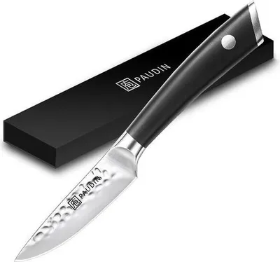 Produktbild von PAUDIN HP6 Gemüsemesser 9 cm – Messer japanischer Art – Hochwertiger Kohlenstoffstahl – Gehämmert – Extrem scharf & ergonomisch für präzises Schneiden