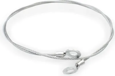 Produktbild von Drahtseil Ø 1,5 mm, 7x7, mit beidseitigem Ringkabelschuh Ø 5 mm Öse | Länge 370 mm