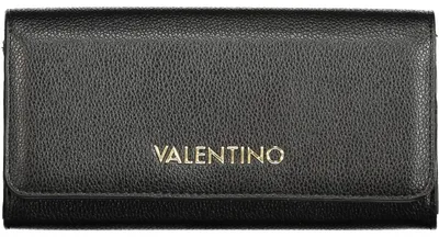 Immagine prodotto di Elegante portamonete da donna nero con scomparti multipli e chiusura a bottone a pressione