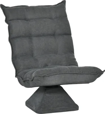 Produktbild von Krzesło podłogowe HOMCOM sofa podłogowa z regulowanym oparciem, obrotowa leżanka, poduszka podłogowa do salonu, biura, tkanina z mikrofibry, szara, 62 x 62 x 95 cm
