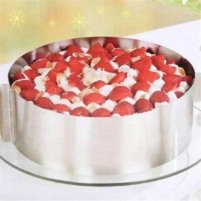 Produktbild von Verstellbare runde Kuchenform aus Edelstahl, Gebäckkreis, Mousse-Rahmen