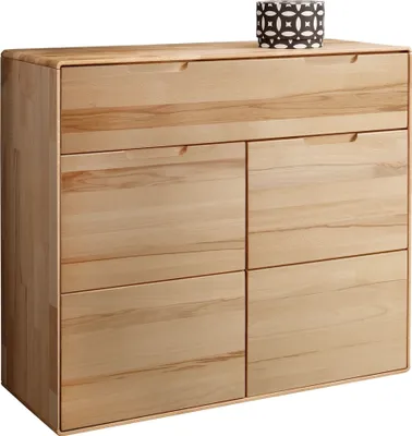 Obrázek produktu pro Kommode >KM-0663< 2 Türen, 1 Schub, 1 Boden, Kernbuche massiv - 100x91x40cm (BxHxT)