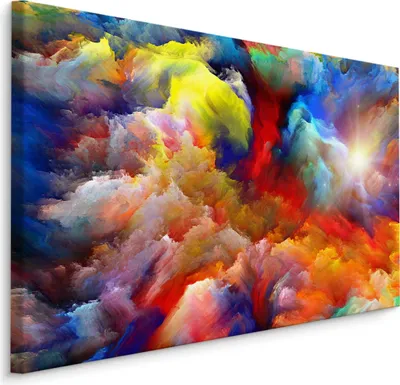 Zdjęcie produktu dla Obraz ścienny do salonu kolorowa abstrakcja Ozdoba ścienna z efektem 3D 70x50cm