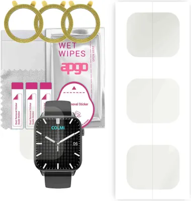 Produktbild von apgo 3 Stück Schutzfolie, Matt, kompatibel mit Colmi C60 Smartwatch, Hydrogel Displayschutzfolie mit Positionierhilfe, Displayfolie, robust und kratzfest