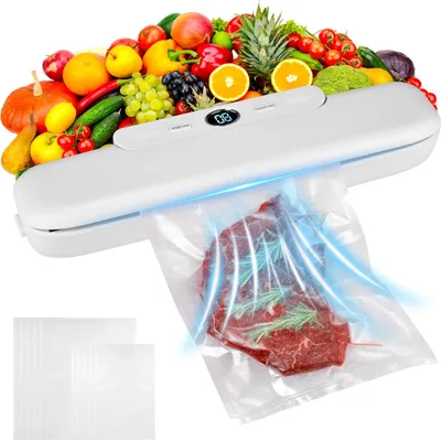 Zdjęcie produktu dla Pakowarka próżniowa do żywności – urządzenie do pakowania próżniowego – 30 cm zgrzewu – elektryczne – z workami próżniowymi –   – białe