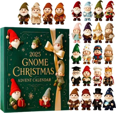 Produktbild von 2026 Weihnachtskalender,Niedliches 2D Flaches Acryl Wichtel Ornament