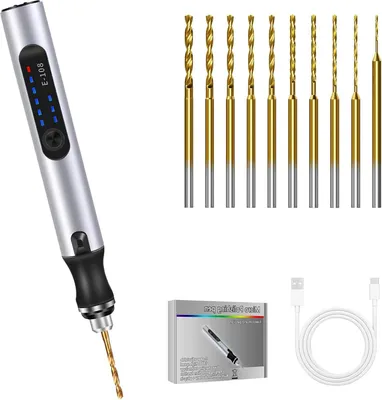 Produktbild von Mini Bohrmaschine, Elektrisch Handbohrer, Spiralbohrer, Juwelen Bohrer, Handbohrmaschine mit 10 Bohrer
