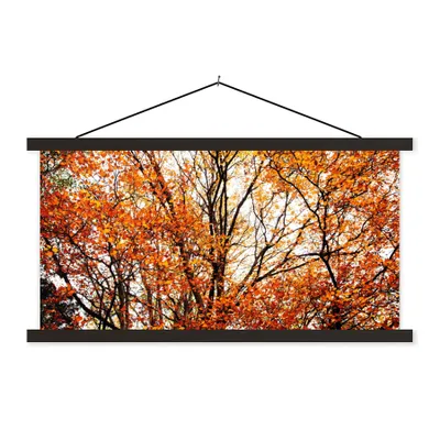 Produktbild von MuchoWow® Textilposter Wald - Herbst - Jahreszeiten 60x30 cm mit schwarzem Rahmen - Textilien