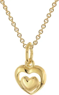 trendor 28575 Kinder Herz-Anhänger Gold 333/8K Mit Vergoldeter Silberkette 1