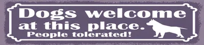 Produktbild von vianmo Blechschild 10x46 cm Dogs welcome at this place