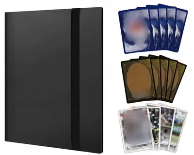 Produktbild von Sammelmappe für 360 Karten – Aufbewahrungsmappe für Karten – 2 Stück – 9-Pocket-Sammelmappe – 20 Seiten – A4-Format –  – Schwarz – Sammelkarten – Kartenmappe – CHPN