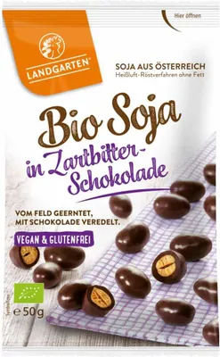 Produktbild von Landgarten  Soja in Zartbitter-Schokolade, 50 g