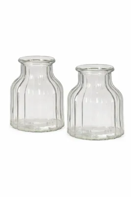 Produktbild von 2x Glasvase Vase klar Ø10cm H15cm Tischvase Dekoration Hochzeit Deko