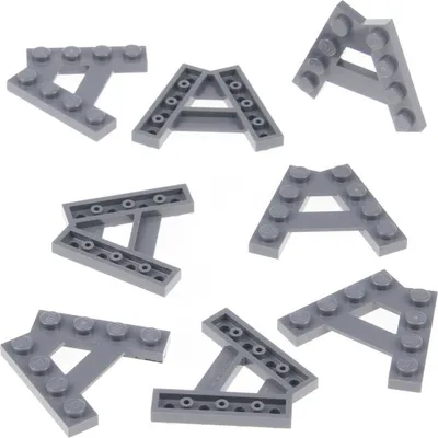 Produktbild von 8x Lego Keil Bau Platte modifiziert 1x4 dunkel grau schräg A-Form 6133811 15706